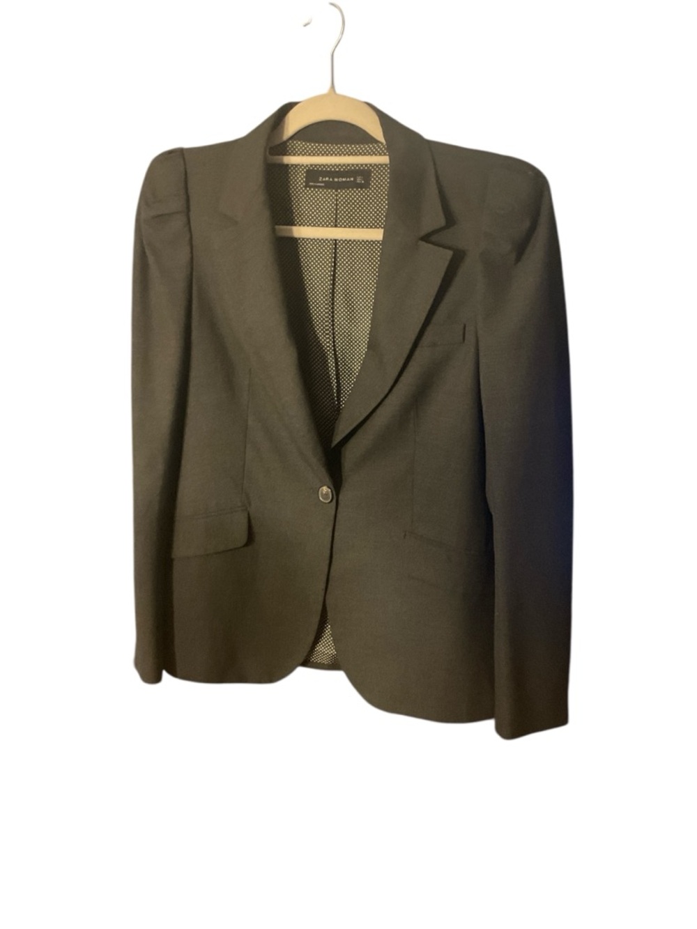 Zara Gray Single-Button Blazer